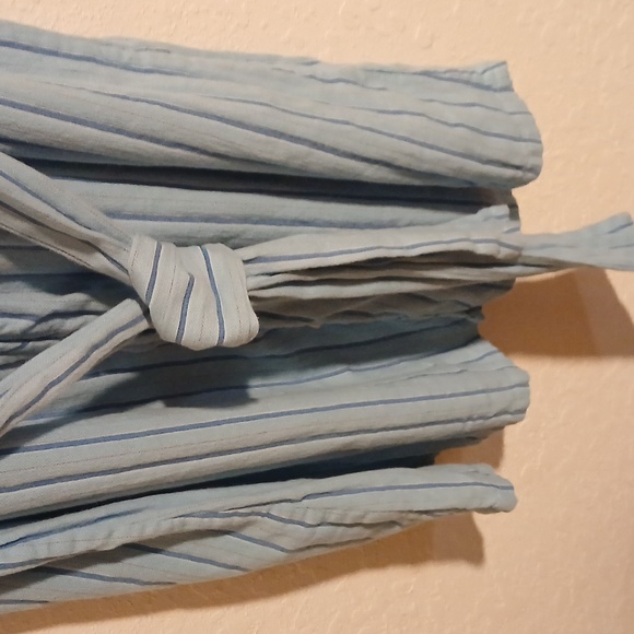 ​J.Crew Blue & White Striped Tie-Waist Shirt Dress - Size M 3/4 Sleeves - Picture 3 of 10